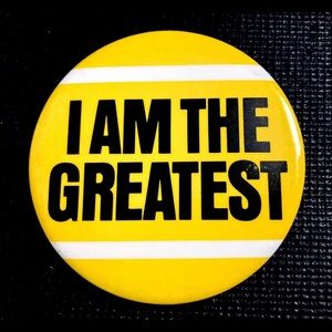 RARE Mohammed Ali I AM THE GREATEST Button Pin Cassius Clay Sings Album Promo